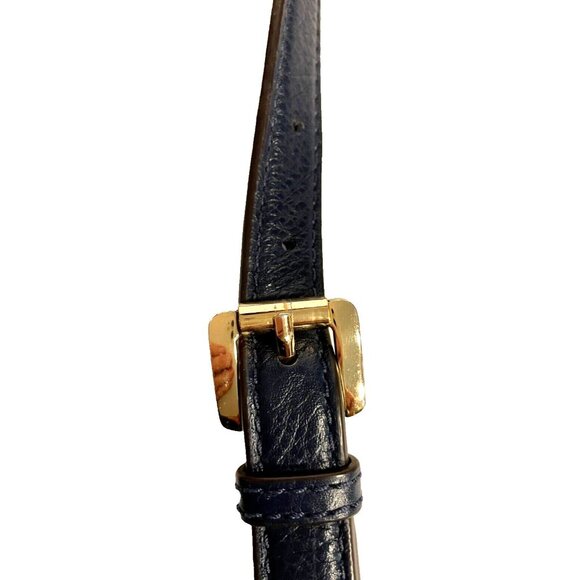 Michael Kors Medium Navy Blue Subtle Leather Shoulder Crossbody Bag Outside Pock - Picture 14 of 15